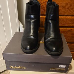 Style & Co. Sleek Black Ankle Booties